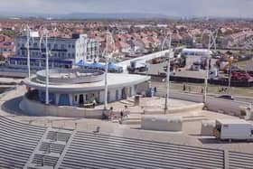 Cafe Cove has been transformed in preparation for the filming of Star Wars: Andor. (Picture: Craig Newman/Scruffy Diamond)