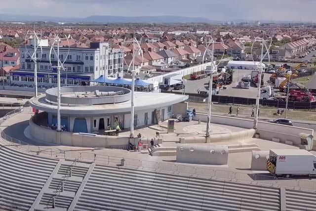 Cafe Cove has been transformed in preparation for the filming of Star Wars: Andor. (Picture: Craig Newman/Scruffy Diamond)