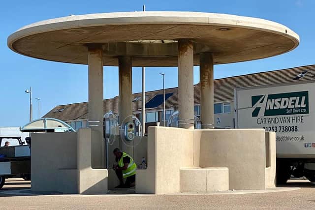 Some interesting, droid-like structures have made their way into the cylindrical shelter on the promenade near the car park by Cafe Cove.