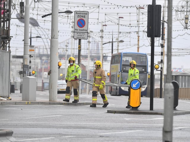 Firefighters were called to retrieve a large piece of steel fencing from the Ibis Styles Hotel in Blackpool.