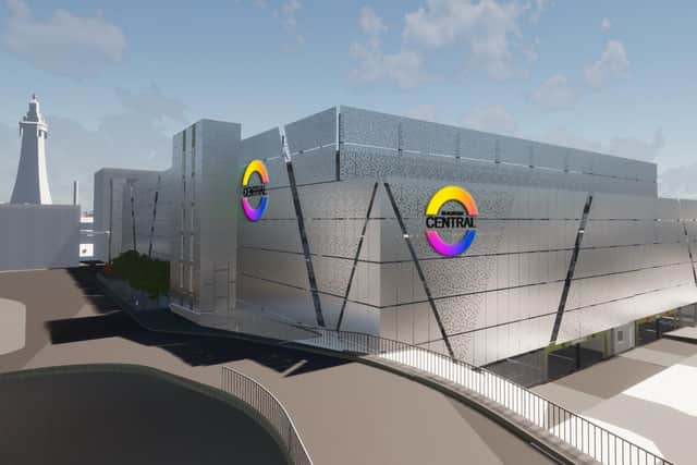 An artist's impression of the multi-story car park planned for the Blackpool Central site off the Golden Mile. A public consultation has been launched on the plans for the first phase of the site, which includes the car park and a 'heritage quarter' based around the King Edward VII pub and picture house