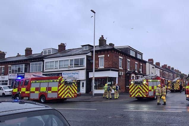 Fire engines from Blackpool, South Shore and Bispham rushed to Laine's Bakery, at the junction of Church Street and Oxford Road, after its oven caught fire at around 7.50pm yesterday (Monday, May 3). Picture by Steven King