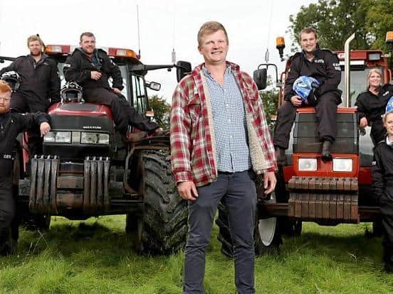 Tom Pemberton on the set of The Fast and the Farmer(ish) Picture: BBC.