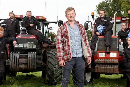 Tom Pemberton on the set of The Fast and the Farmer(ish) Picture: BBC.
