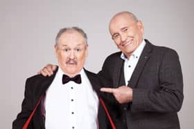 Bobby Ball in typical pose with his long-time comedy partner Tommy Cannon