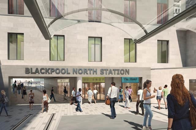 Artist's impression of the new entrance to Blackpool North Station.