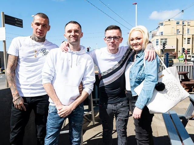Ashley Brown, Jack Woods, Kyle Toohill, Niamh Fish meeting up again at The Manchester. Photo: Kelvin Stuttard