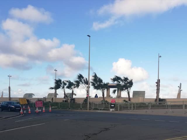 Cleveleys promenade has turned into a Star Wars filming set this week - but will this weekend's heavy rain affect it?