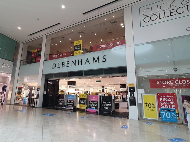 The Debenhams store will close in Blackpool today