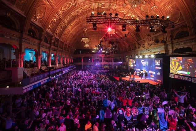 Scenes like this from 2019 could return for this year's World Matchplay at Blackpool's Winter Gardens