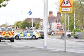 The driver suffered minor injury after a black Honda Civic crashed and flipped on its side in Bispham Road, Bispham on Sunday morning (May 9). Pic credit: Dave Nelson