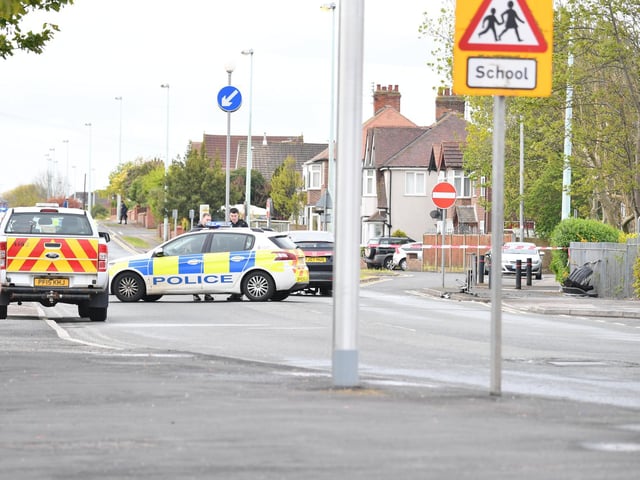 The driver suffered minor injury after a black Honda Civic crashed and flipped on its side in Bispham Road, Bispham on Sunday morning (May 9). Pic credit: Dave Nelson