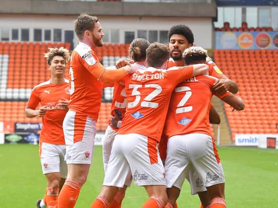 Ellis Simms' strike handed Blackpool a 1-0 win against Bristol Rovers on the final day