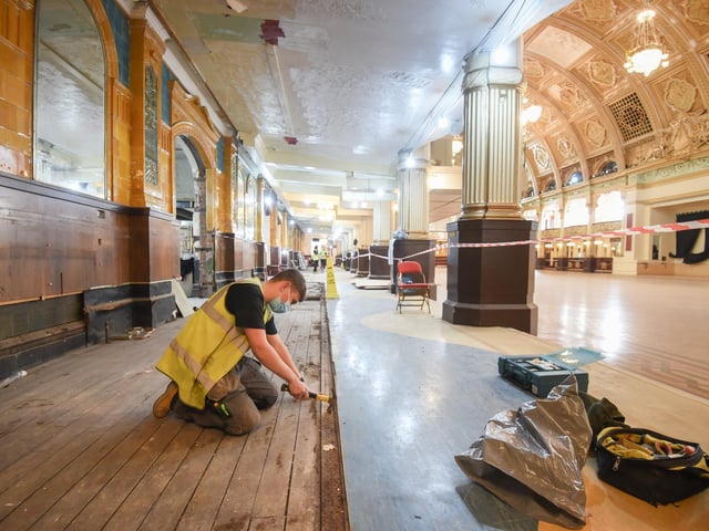 Staff prepare to reopen the Winter Gardens on May 17.
