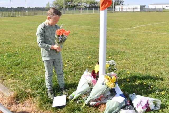 Tributes left to Jordan on Common Edge playing fields