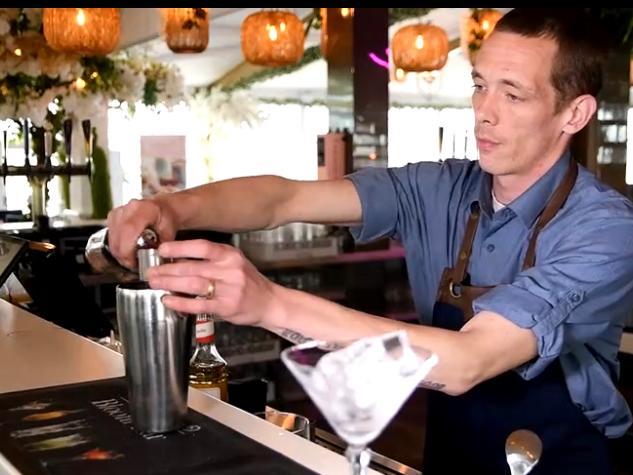 Mixologist at Bloom Bar Chris Davey serves up their most requested cocktail - the Pornstar Martini.
