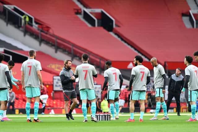Liverpool players turn out in the special tops paying tribute to Jordan