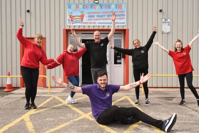 Bounce Play Centre staff in Bispham celebrate its upcoming reopening. Picture: Daniel Martino/JPI Media