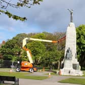 Claning of the Grade II-listed war memorial is part of the refurbishment programme at Ashton Gardens