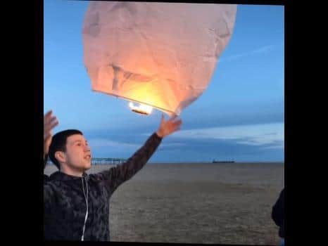 Marshall's family and friends released lanterns in his memory on the anniversary of his death, May 7
