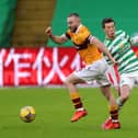 Campbell in action for Motherwell against Celtic