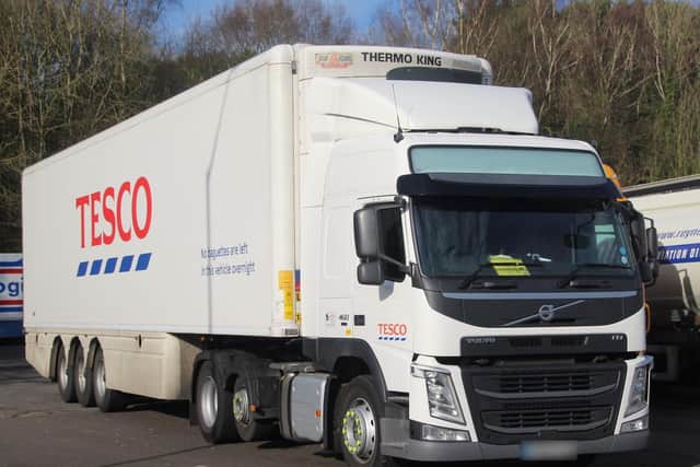 A generic picture of a Tesco lorry.