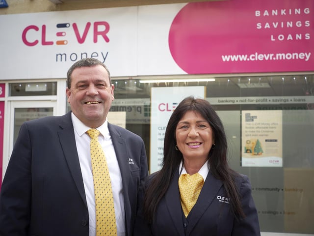 Anthony Brookes and Jackie Colebourne of Clevr Money, the Lancashire Credit Union