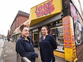 Drummers House of Jokes on Central Drive is under threat of closure.  Pictured are sisters Adeline Langton and Samantha Harper.