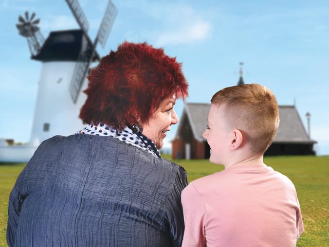 Current Lancashire foster parent pictured with child model