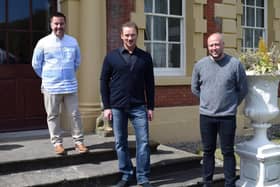 Tenor Russell Watson at Lytham Hall with Peter Taylor (left) and Daniel Cuffe