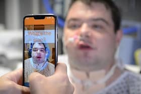 Nathan Armstrong, from Oswaldtwistle near Blackburn, has suffered from paralysis of his vocal cords since he was a child. He used the lipreading SRAVI app while in hospital.