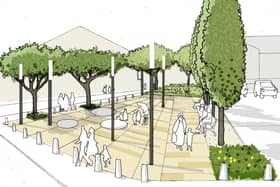 An artist's impression of the new urban park proposals for Custom House Lane in Fleetwood.