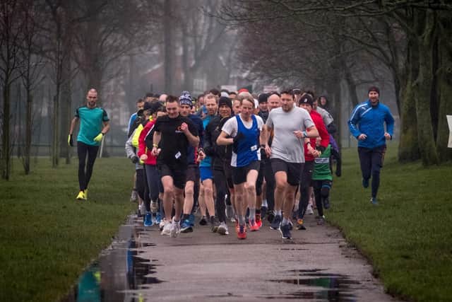 Runners taking part in the event at Stanley Park in 2018
