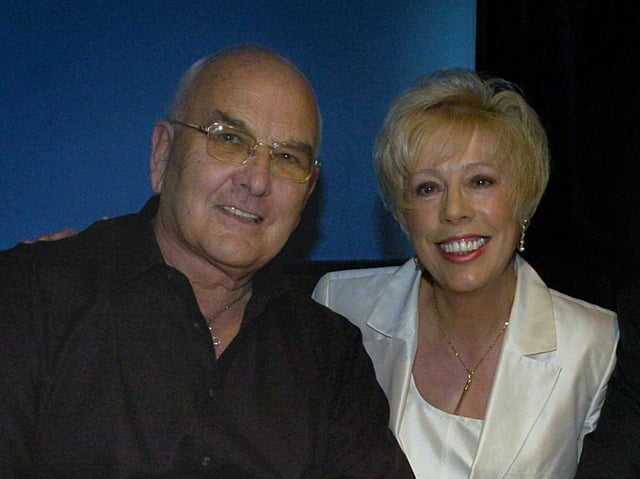 Len Rawcliffe with friend Elaine Fossett, who gave a eulogy at his funeral