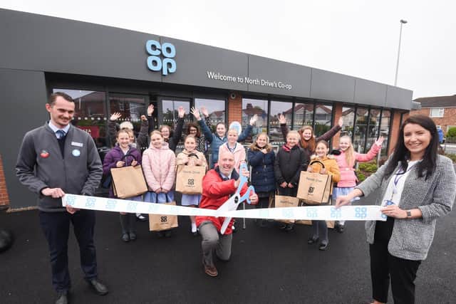 North Drive's new Co-op store was officially opened by Anchorsholme Academy's school choir and headteacher Mr Dow. Picture: Daniel Martino/JPI Media