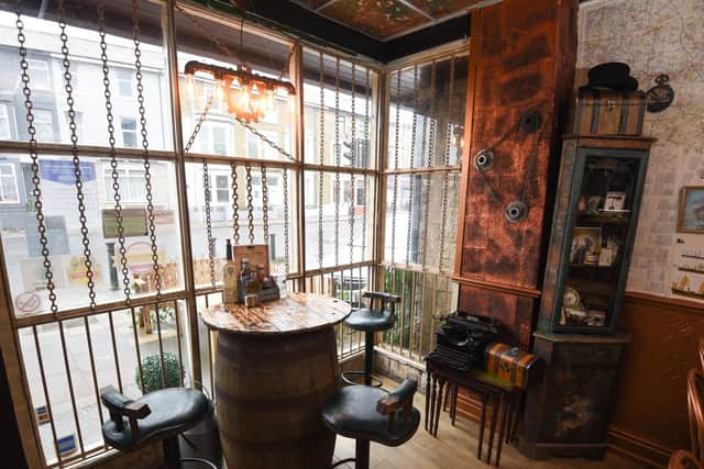 The cafe has had a revamp during lockdown in the style of the steampunk genre which mixes science fiction with Victorian style gadgetry