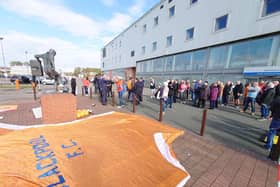 Supporters gathered at  Bloomfield Road in honour of Morty