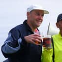 Ron Hill (right) with Brian Porter at the Freckleton Half-Marathon