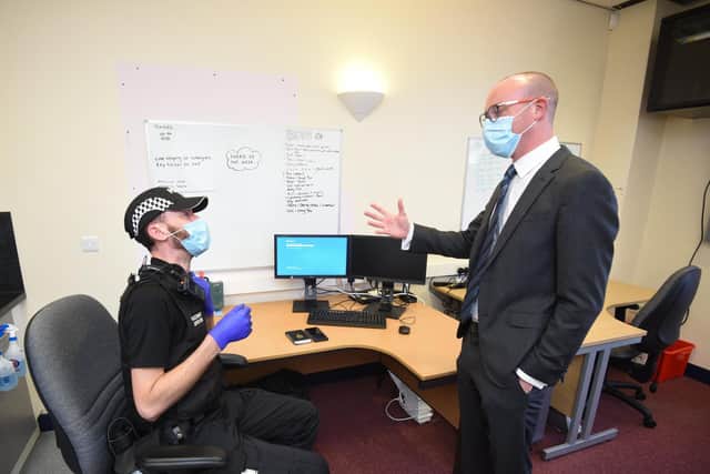 The PCC was in Blackpool at the launch of a new police base at Revoe Learning Academy