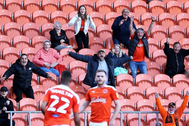Blackpool played in front of a limited number of fans against Swindon Town
