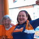 Blackpool fans watching the play off final at The Armfield Club, Bloomfield Rd on Sunday