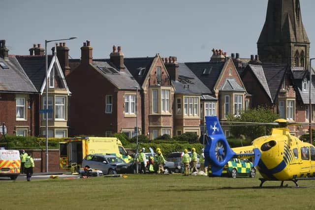 Emergency services including the air ambulance have responded to a crash in East Beach, Lytham today (Tuesday, June 1)