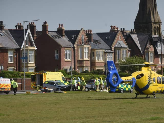 Emergency services including the air ambulance have responded to a crash in East Beach, Lytham today (Tuesday, June 1)