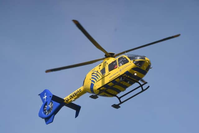 The air ambulance landed on Lytham Green in response to the crash in East Beach at around 10.35am this morning (Tuesday, June 1)