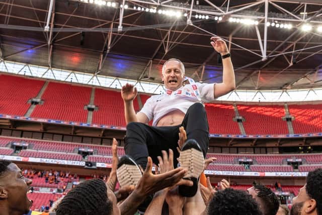 Neil Critchley going up in the world with Blackpool at Wembley