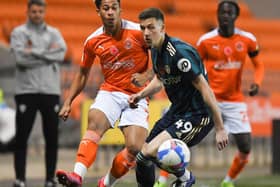 Casey in action against Blackpool in the EFL Trophy last season
