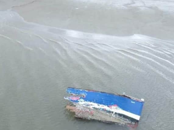 Wreckage washed up following the sinking of the Globetrotter