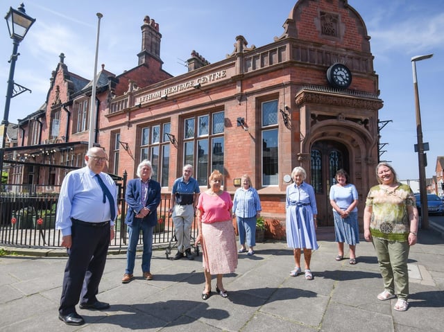 Lytham Heritage Committee members with artist Glynn Ward (pictured second from left)