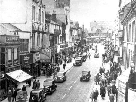 Clifton Palace is on the left hand side in this early photo of Church Street, Blackpool