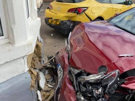 The scene of the crash in Sutton Place, off Central Drive in Blackpool, on Sunday evening (June 13)